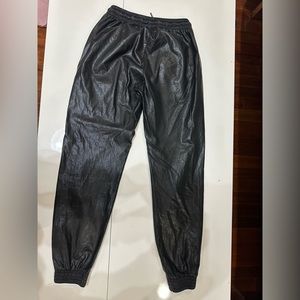 Zara Black Faux Leather Joggers